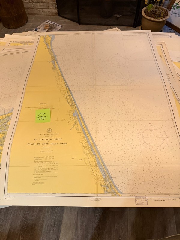 St. Augustine Light Florida - US Coast & Geodetic Survey Nautical Maritime Map