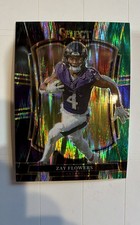 2025 Panini Select - Premier Level Zay Flowers #162 Black & Green Shock Prizm