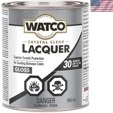 Professional-Quality Watco Lacquer Finish - Quart, Crystal Clear & Easy Apply