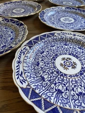 Antique 1928 A.G. Harley Jones ‘Wilton Lily’ Pattern China 10 1/4” Dinner Plates