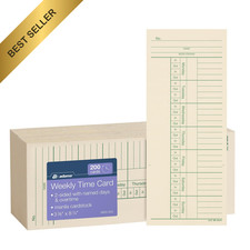 Adams Time Cards Weekly 2 Sided Overtime 3-3/8 x 8-1/4 Manila 200 Count 9660-200