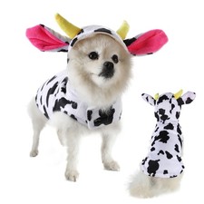 Funny Dog Cat Cow Costumes, Pet Halloween Christmas Cosplay Dress, Adorable C...