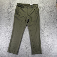 Greg Norman Pant Mens 34x30 Green Polyester Golf Performance Straight Stretch