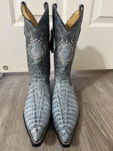 Aguila Real Handmade Rodeo Western Boots Caiman Print J Toe Mens Sz 7 - Picture 3 of 9