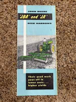VINTAGE JOHN DEERE JBA AND JA DISK HARROWS MANUAL