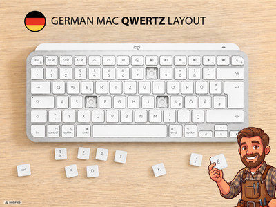 Logitech MX Keys Mini Mac Pale Gray   QWERTZ, Tasten & Mechanik / Keycap & Hinge