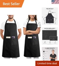 Apron for Men Women, Adjustable Cooking Kitchen Chef Aprons with 2 Pockets, C...
