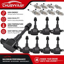 UF510 8x Ignition Coil Iridium Spark Plug For 2004-2007 Nissan Armada Titan 5.6L