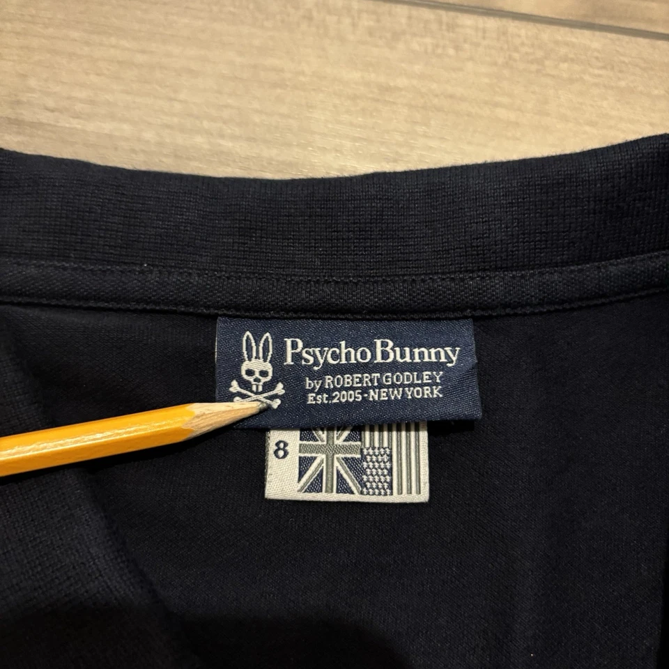 Polo Psycho Bunny Talla 8 100% Algodón Pima Por Robert Godley Diseño Angloamericano Foto 4 de 4