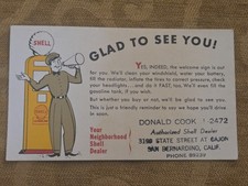 Vintage Shell Gasoline Advertising Postcard Donald Cook San Bernardino CA