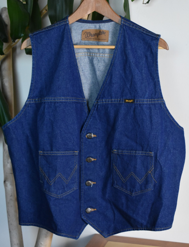 WRANGLER Denim Vest Secondary Tag Removed Appears Unrworn Large?