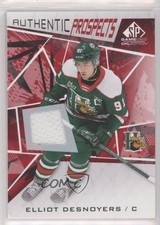 2021-22 Upper Deck SP Game Used CHL Edition Red Jersey Elliot Desnoyers #34 yf0