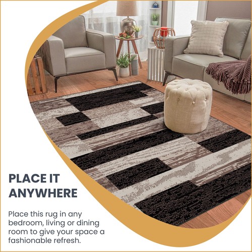 Superior Indoor Runner Rug, Jute Backed, Modern Geometric Patchwork Floor Dec... - Picture 5 of 8