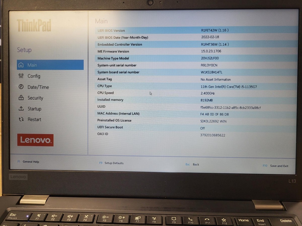 Lenovo ThinkPad L13 Gen 2 13.3