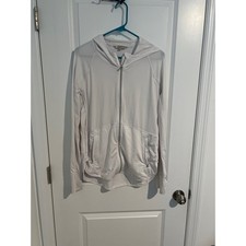Athleta Women  s White Performance Zip-Up Jacket with Hood   Size Medium