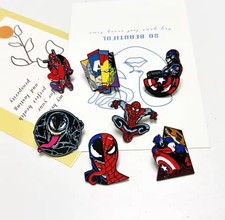7pc Marvel Spider-Man Movie Enamel Pins Lapel Badges Metal Anime Brooch Fashion  