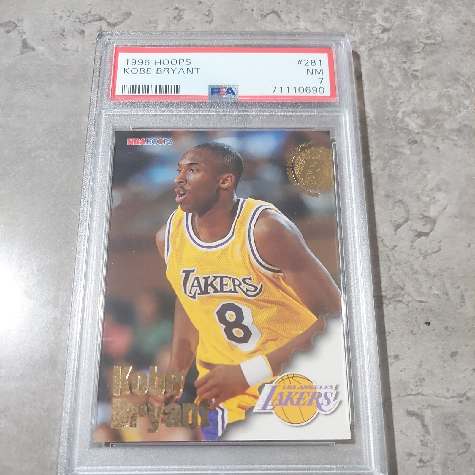 1996-97 Hoops Kobe Bryant Rookie RC #281 Lakers PSA 7
