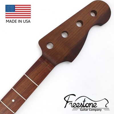 Bass Guitar Neck  Cocobolo on Roast Maple - P Style Bass - Fits Fender P Bass