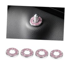 Osilly 4 Pack Rhinestone Lock Covers - Compatible with C-Class GLC Pink