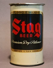 STAG FLAT TOP BEER CAN DRINKING CUP GRIESEDIECK, ST LOUIS, MISSOURI.  NICE!