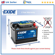 Battery fits CHEVROLET CRUZE CORVETTE TAHOE HHR ZAFIRA CORSA NUBIRA 075