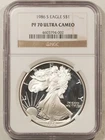 1986-S $1 PROOF AMERICAN SILVER EAGLE 1 OZ .999 NGC PF-70 ULTRA CAMEO FIRST YEAR