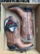 NWT Abilene 9141 Women  s Sz 6.5 Brown Leather Western Cowboy Boots Made in USA