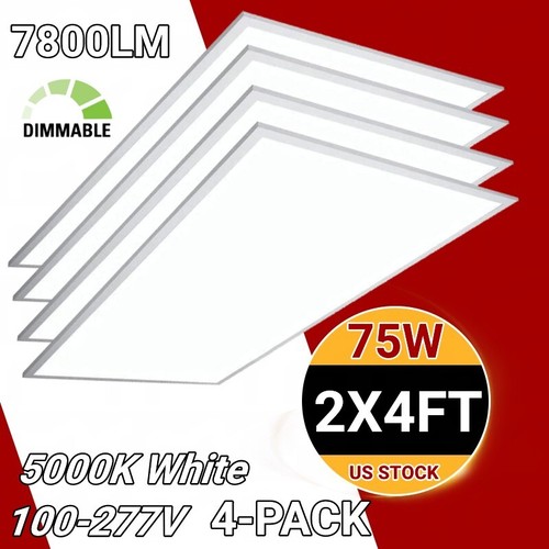 2x4 FT LED Flat Panel Light 75W, 5000K, 8400 Lumens, 0-10V Dimmable, 120-277 VAC - Picture 2 of 14