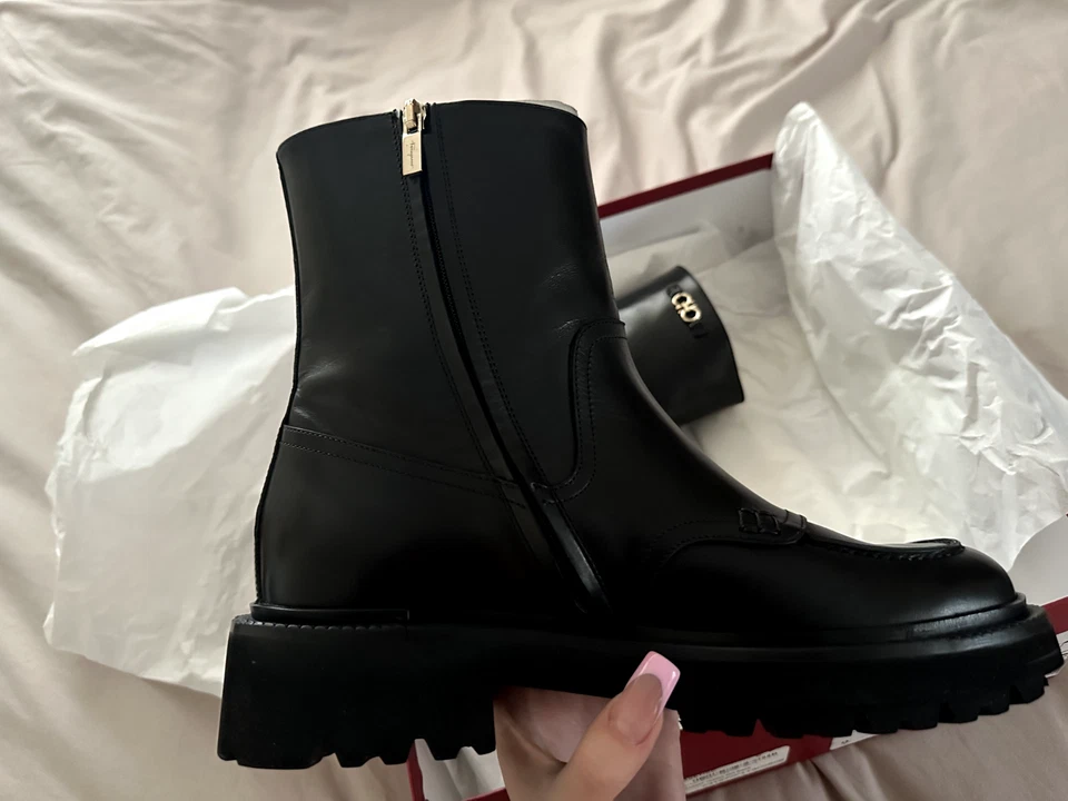 ferragamo botas de cuero mujer talla 9 totalmente nuevas Foto 3 de 4