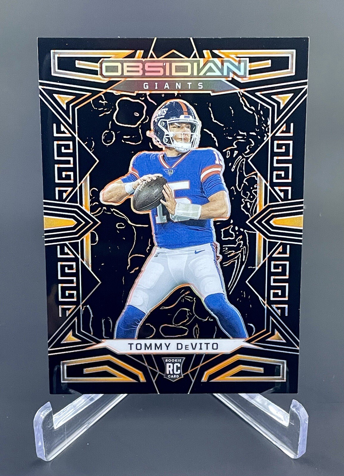 2023 Panini Obsidian Tommy Devito Orange Etch /49 RC New York Giants