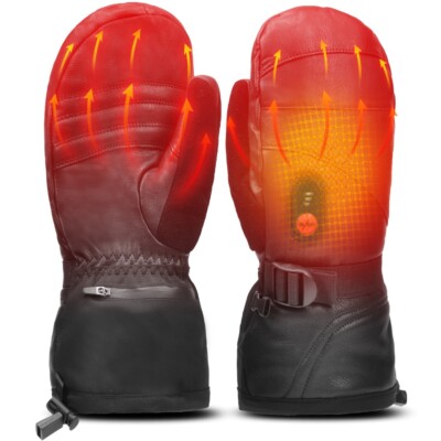 DAY WOLF Heated Gloves Skiing Waterproof Windproof Battery Electric Warm Mittens
