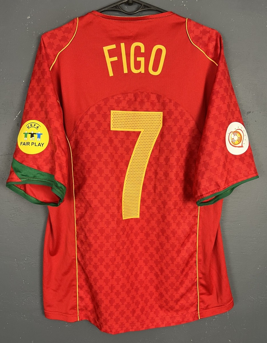 LUIS FIGO MENS NIKE PORTUGAL 2004/2006 HOME FOOTBALL SOCCER SHIRT