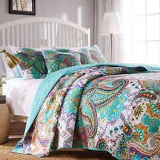 Greenland Home Nirvana Quilt Set, 2-Piece Twin/XL, Teal