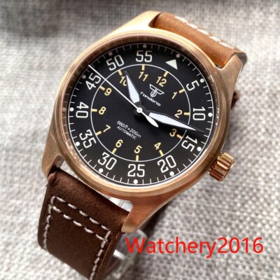 Tandorio 39mm Cusn8 Bronze NH35 PT5000 200M Waterproof Luminous Diving Watch