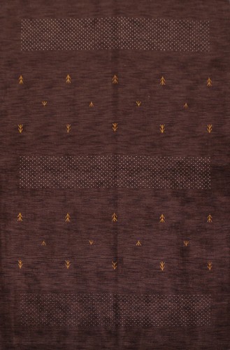 Soft Plush Dark Brown Gabbeh Handmade Indian Wool Living Room Size Area Rug 7x10