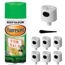 6 Spray Caps for Rust-Oleum Fluorescent Spray Paint - NO CAN