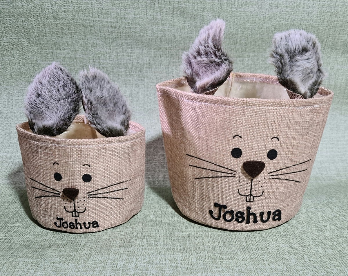 Personalised Nursery Storage Basket Set Of Waterproof Hessian