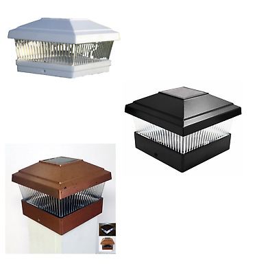 16 Pack 6X6 Solar Power Plastic Black/Copper/White/Brow 5 LED Fence Post Light