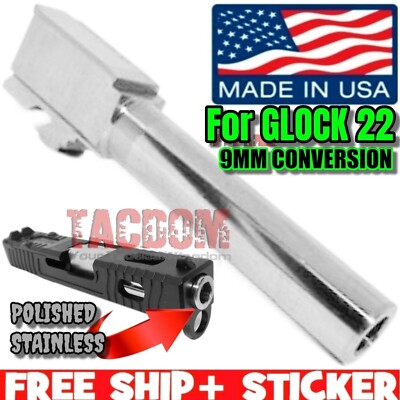 USA MADE STAINLESS STEEL Barrel for GL0CK 22 TO 9mm CONVERSION SAMMI SPEC