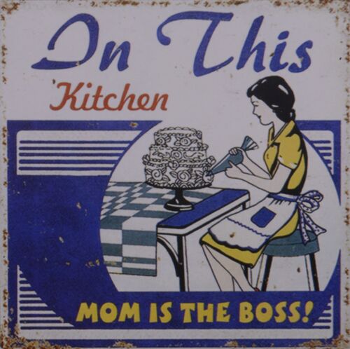 Blechschild "In this kitchen..." Küche Mom Koch Backen Torte Boss 30x30cm neu - Bild 1 von 1