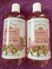 CRABTREE EVELYN ROSE WATER BATH SHOWER GEL 2PIECES 16.9FLOZ