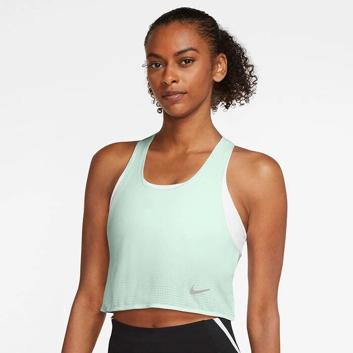 Women&#039;s Miler Breathe Cool Cropped Top XL Barley Green CZ9598-394 | eBay