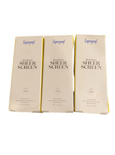 3 x Supergoop Mineral Sheer Screen SPF 30 Sunscreen 1.5oz Full Size READ 