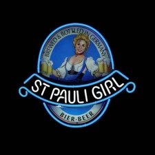 Saint St Pauli Girl Bier Beer 20"x16" Neon Sign Lamp Bar With Dimmer