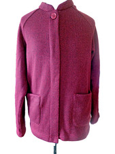 Rohan Finnic BURGUNDY Herringbone  Cardigan Jacket size 12