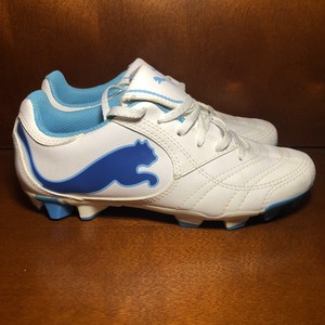 Puma Powercat 4.10 II FG Blanco Azul Zapatos Para Mujer Botines De Fútbol  Talla 5.5 Nuevo | eBay