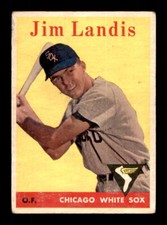 1958 Topps #108a Jim Landis Team name in white letters