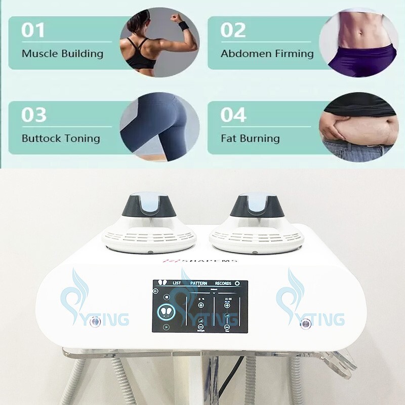 Máquina de construcción muscular EMS de 2 asas levantamiento de glúteos de cadera reafirmante abdomen