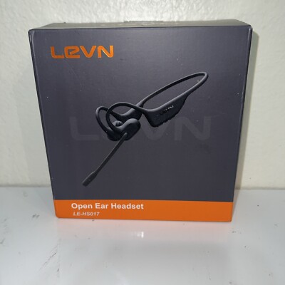 LEVN Open Ear Headphones w/Mic, Bluetooth, AI Noise Cancel LE-HS017 - NEW Sealed