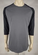 NWOT Bylt gray black 3/4 Baseball drop cut raglan sleeve t-shirt mens Large